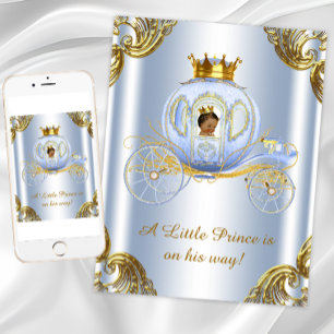 Etnisk Prins Kunglig Vagn Prins Bebis Baby Shower Inbjudningar
