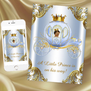 Etnisk Prins Kunglig Vagn Prins Bebis Baby Shower Inbjudningar
