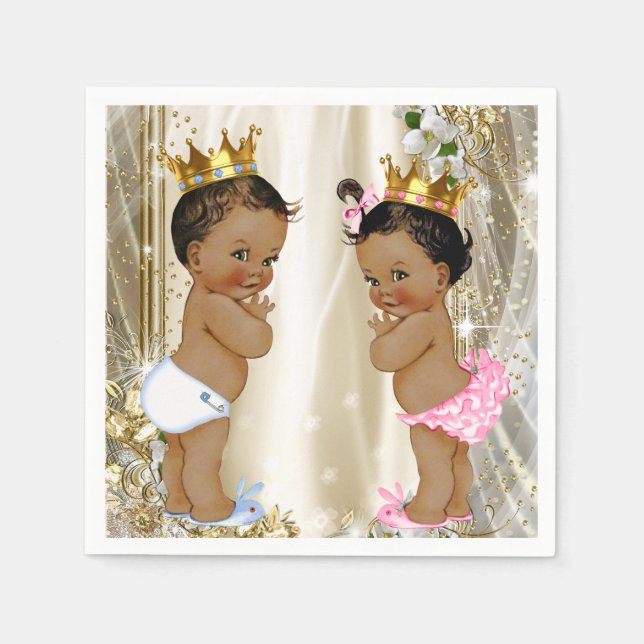 Etnisk prinsessa prins baby shower pappersservett (Framsidan)