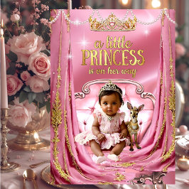 Etnisk prinsessa rosa baby shower baby hjort inbjudningar