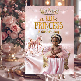 Etnisk prinsessa rosa barnkalas vagn säng inbjudningar