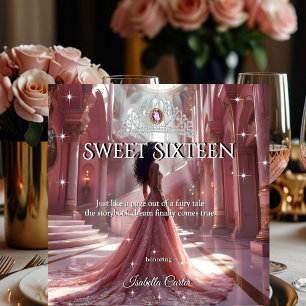 Etnisk prinsessa Sweet 16 födelsedagsfest Rosa Inbjudningar
