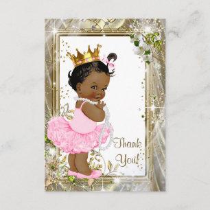 Etnisk prinsessa Tutu Baby Shower Tacksamhetskort Tack Kort