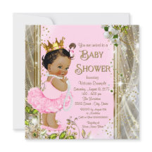 Etnisk prinsessa Tutu Rosa Guld Bebis Shower