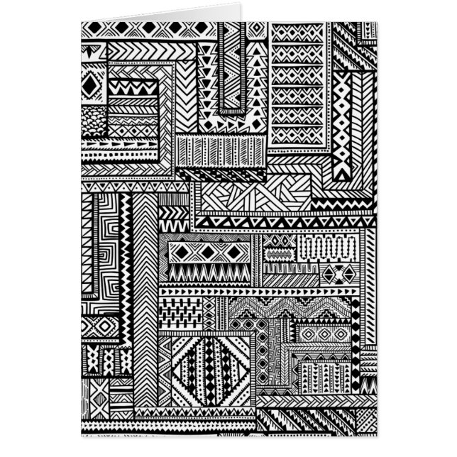 Etnisk prydnad hälsningskort (Framsidan)