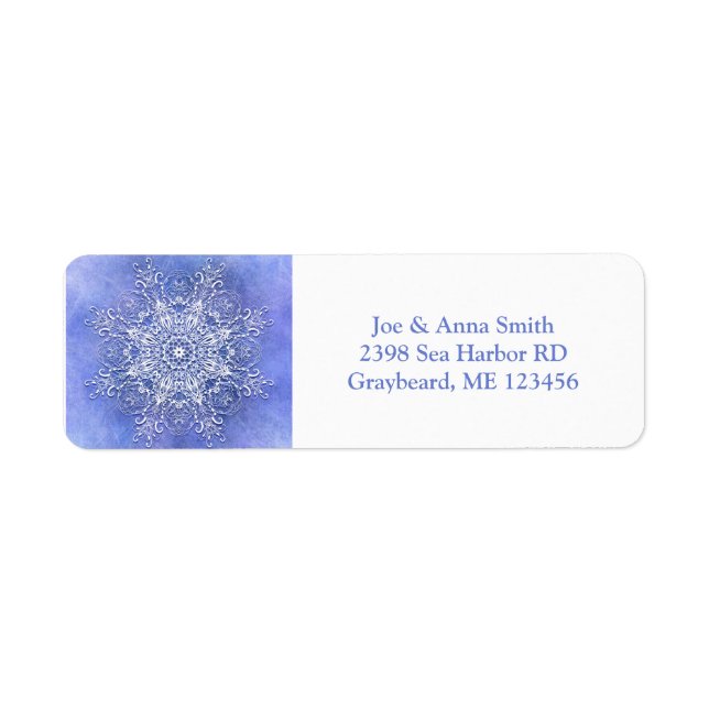 Etnisk retro blommigt Mandala Returadress Etikett (Framsidan)