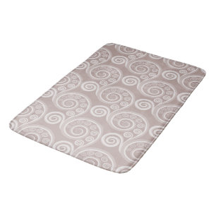 Etnisk Rosa Abstrakt Löv Curly Swirls Badrumsmatta