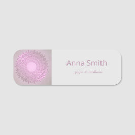 Etnisk Rosa Gradient Mandala Namnbricka