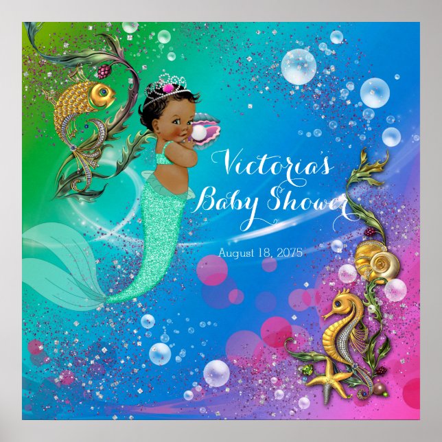 Etnisk Sjöjungfru under havet Poster (Framsidan)