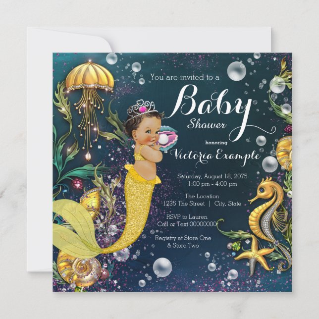 Etnisk Sjungande Bebis Babyshower Inbjudningar (Framsida)