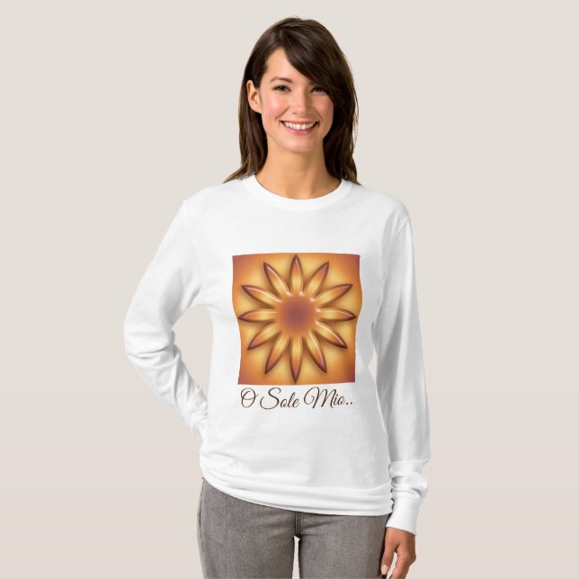 Etnisk sol. Sula mio. Geometrisk lutningtextur T Shirt (Hel framsida)