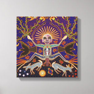 Etnisk stam- konst Boho för mexicansk Mayan Aztec Canvastryck