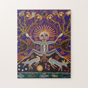 Etnisk stam- konst Boho för mexicansk Mayan Aztec Pussel