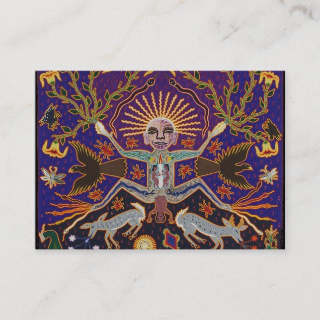 Etnisk stam- konst Boho för mexicansk Mayan Aztec Visitkort (Framsida)