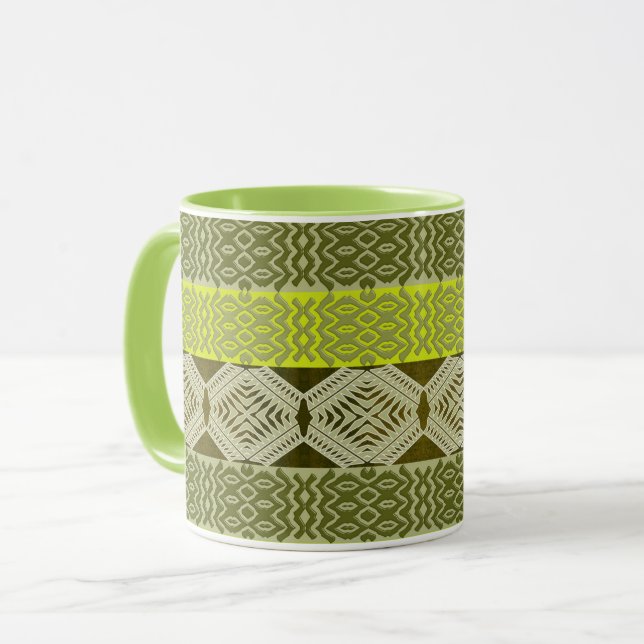 etnisk stamart african mönster.monogram. mugg (Framsida vänster)