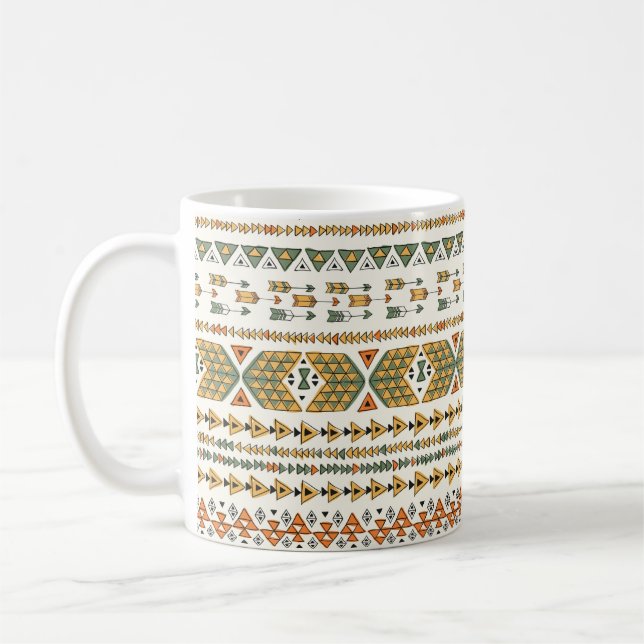 Etnisk stammen, sömlös mönster 3 kaffemugg (Vänster)