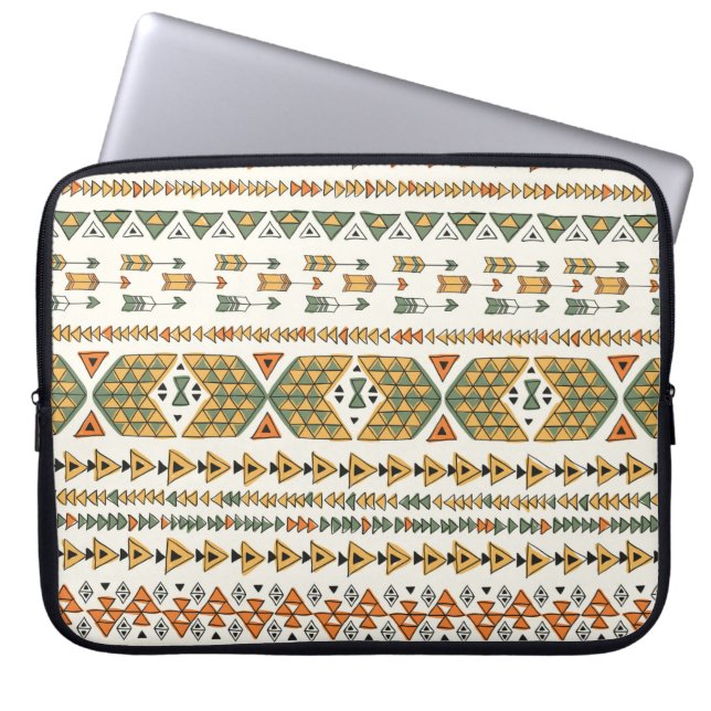 Etnisk stammen, sömlös mönster 3 laptop fodral (Framsidan)