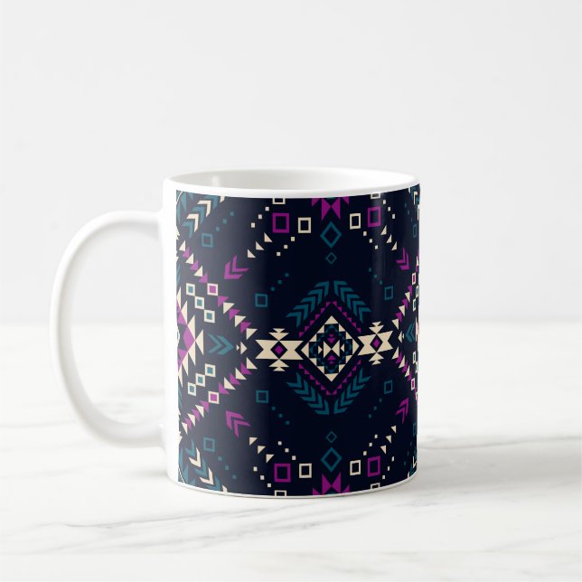 Etnisk stammen, sömlös mönster 6  kaffemugg (Vänster)