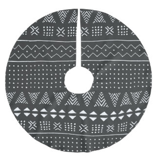 Etnisk stammen: svart vit mönster. julgransmatta borstad polyester