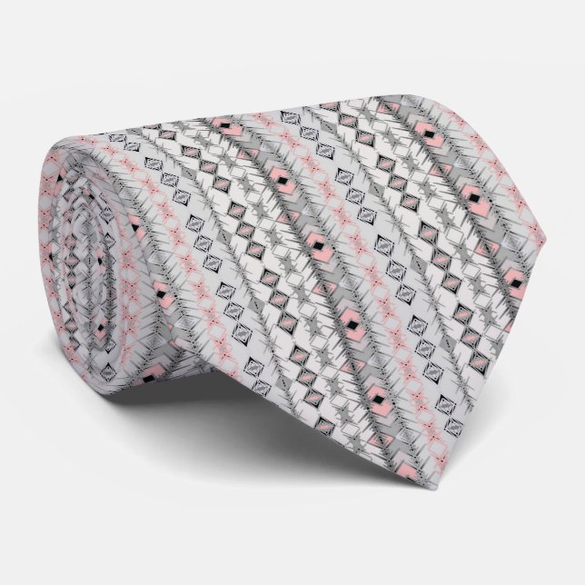 etnisk strimlad grått rosa Mexikansk orientalisk s Slips (Rullad)