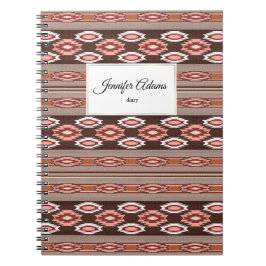 etnisk sydvästra mönster. Namn. Anteckningsbok Med Spiral