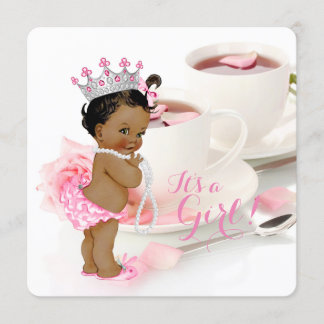 Etnisk tjej Baby Shower Tekaffeparty Inbjudningar