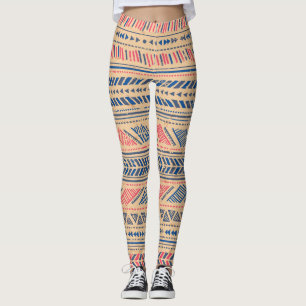 Etnisk vintage i stammen: sömlös mönster. leggings