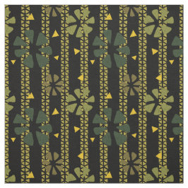 Etniska Abstrakten Mönster Grönt, Senard och Black Tyg