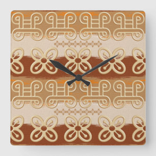 Etniska afrikanska Adinkra symboler Fyrkantig Klocka