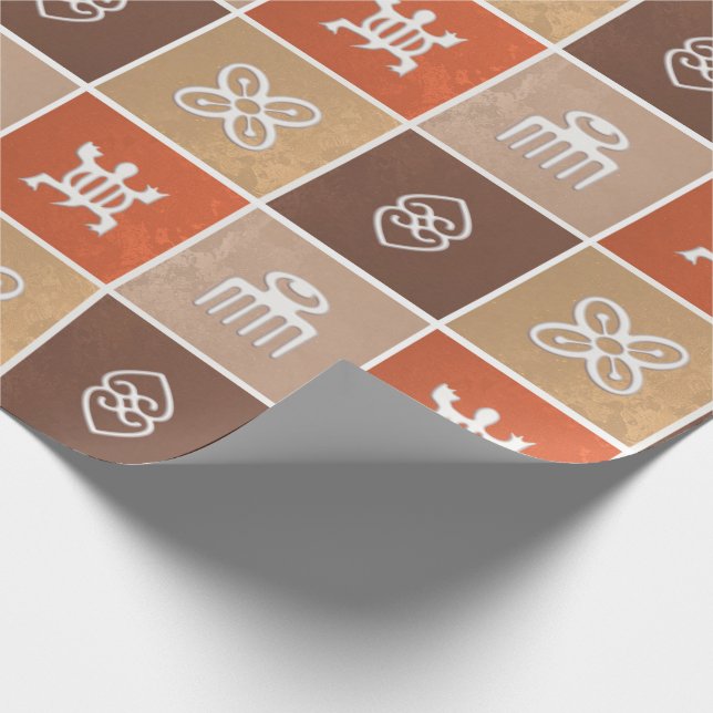 Etniska afrikanska geometriska Adinkra Presentpapper (Hörn)