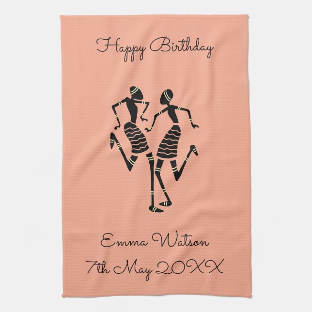 Etniska, afrikanska konst, karnival Dance Kökshandduk (Vertikal)