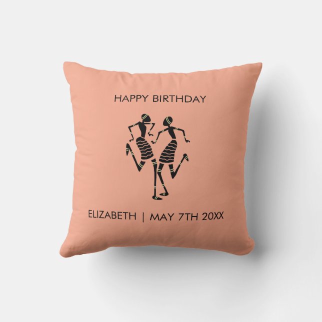 Etniska, afrikanska konst, karnival Dance Kudde (Baksida)