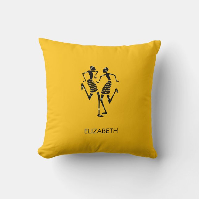 Etniska, afrikanska konst, karnival Dance Kudde (Framsida)