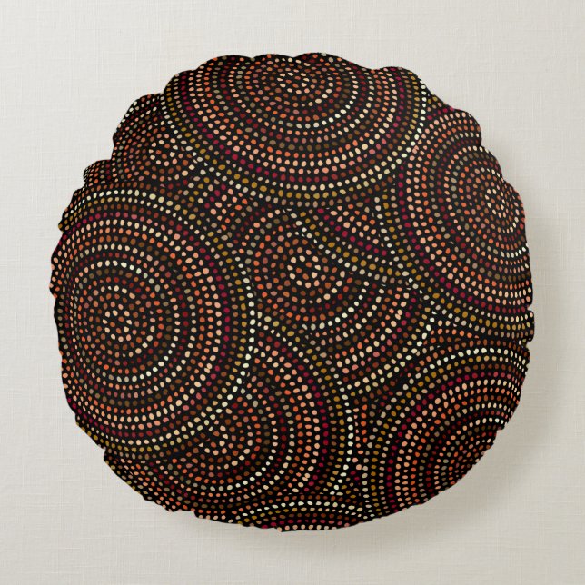 Etniska boho sömlös mönster in african stil on b rund kudde (Framsidan)