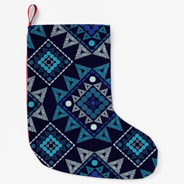 Etniska boho sömlös mönster liten julstrumpa (Framsidan)