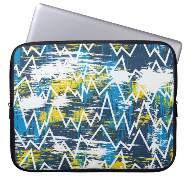 Etniska boho Sömlös mönster. Zigzag mönster. Scri Laptop Fodral (Framsidan)