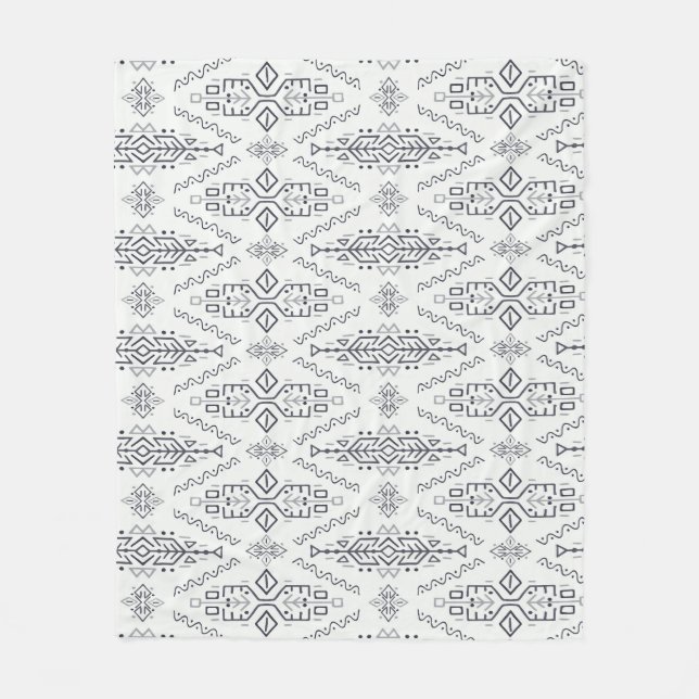 Etniska Boho: Trendig Hand-Drawn Seamless. Fleecefilt (Framsidan)
