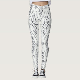 Etniska Boho: Trendig Hand-Drawn Seamless. Leggings