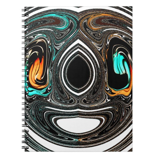 Etniska Doodle Zebra-texturerad utskrift Anteckningsbok Med Spiral (Framsidan)