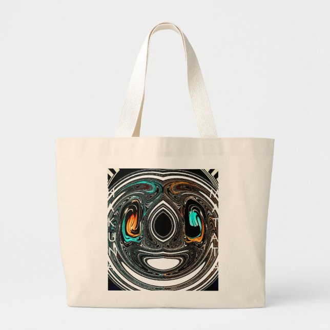 Etniska Doodle Zebra-texturerad utskrift Jumbo Tygkasse (Framsidan)