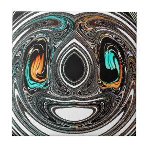 Etniska Doodle Zebra-texturerad utskrift Kakelplatta
