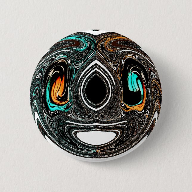 Etniska Doodle Zebra-texturerad utskrift Knapp (Framsida)