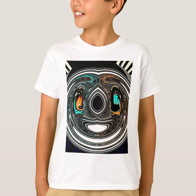 Etniska Doodle Zebra-texturerad utskrift Tee (Framsida)