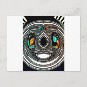 Etniska Doodle Zebra-texturerad utskrift Vykort