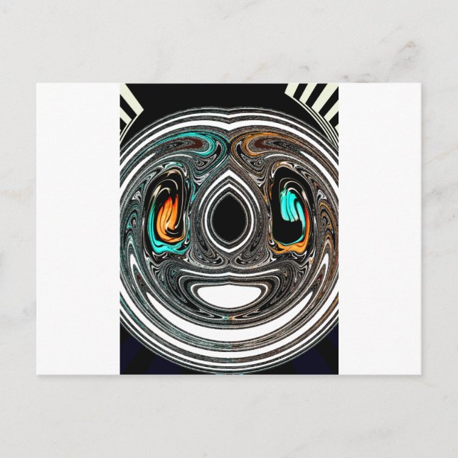 Etniska Doodle Zebra-texturerad utskrift Vykort (Framsida)