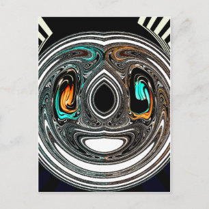 Etniska Doodle Zebra-texturerad utskrift Vykort