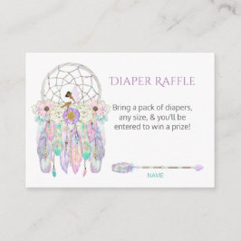 Etniska Fairy Dream Catcher Feathers Diaper Raffle Tilläggskort