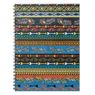 Etniska fjädrar: Embroidery Boho-Chicen Anteckningsbok