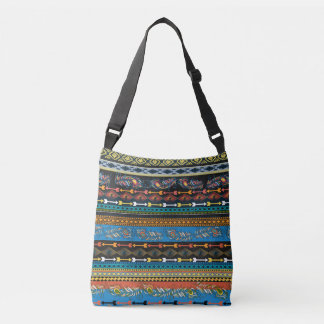 Etniska fjädrar: Embroidery Boho-Chicen Axelväska