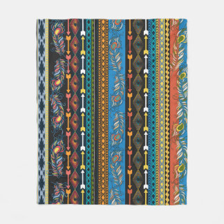 Etniska fjädrar: Embroidery Boho-Chicen Fleecefilt